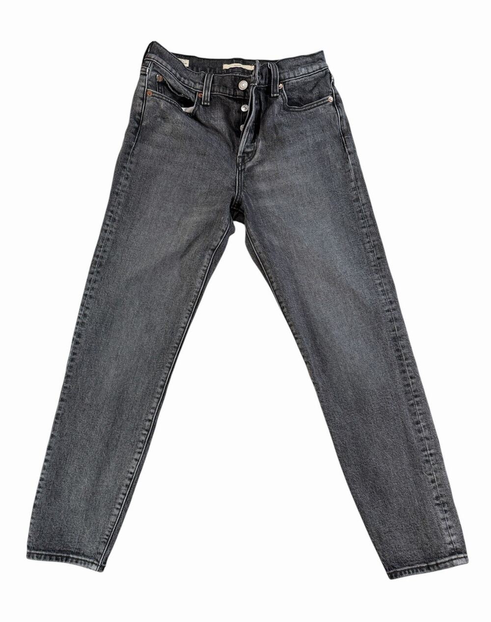 Levi’s Premium Wedgie Straight Jeans Women's size 26 Button Fly Gray Wash